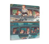 GOORAL Impression sur toile « Coming And Going » de Norman Rockwell Painter's Work, 40 x 40 cm