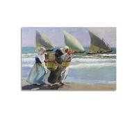 GOORAL Joaquin Sorolla Painter's Work《Three Sails》Affiches d'œuvres d'art cool Impression sur toile à suspendre Idée de décoration d'intérieur 50 x 75 cm