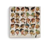 GOORAL Norman Rockwell Painter's Work《The Gossips》Posters Peinture sur toile Décoration murale pour salon 70 x 70 cm