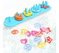Goorder Jouet de Bain pour Bébé, Jeux de Bain Bebe 1 an,Jouet Bebe 0-3 Mois - with 20 Silicone Stacking Blocks, 1 Silicone Storage Board, Jouet Bebe 1 an pour Cadeau Enfant Fille Garçon