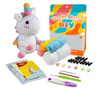 Goorder Kit de Crochet pour Débutants, Jolie licorne tressée, Kits de Crochet pour Adultes et Enfants Débutants, avec des Didacticiels Vidéo Étape par Étape