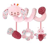 Goorder Spirale d'Activités Sensorielle pour Bébé, Jouets Suspendus | Jouets D'activités de Voyage, Jouets en Peluche pour Cadeaux Naissance d'anniversaire, Lapin rose