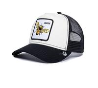 Goorin Bros. The Farm Original Core Casquette de camionneur, unisexe, languette de réglage à pression, noir/blanc (The Queen Bee), taille unique, Taille unique