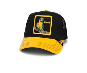 Goorin Bros. The Rowdy Bird Perroquet Noire Jaune Casquette de Camionneur Ajustable