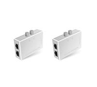 Goorvoucs 2X Mini Commutateur de Réseau RJ45 RJ-45 à 2 Ports Commutateur de Boîte de Réseau Ethernet Double Port à 2 Voies Adaptateur de Commutateur de Partage Manuel HUB