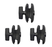 Goorvoucs 3X Bras à Double Prise en Alliage D'Aluminium de 9CM de Longueur pour RAM avec Bras D'Extension de CaméRa de Moto à sur Boule de 1.5 Pouces