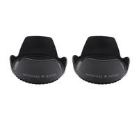 Goorvoucs Lot de 2 bouchons d'objectif DC-SN à vis 62 mm en forme de pétale pour objectif 62 mm Noir