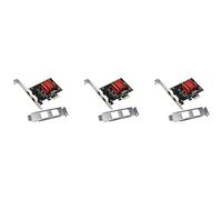 Goorvoucs Lot de 3 cartes réseau Gigabit PCIe double port 1000 m avec carte réseau LAN 82576 à deux ports