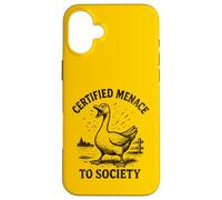 Goose Certified Menace to Society Farm Bird Humour Coque pour iPhone 16 Plus