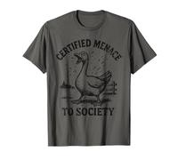 Goose Certified Menace to Society Farm Bird Humour T-Shirt