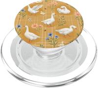 Goose Farmhouse Floral Country Vichy Illustration Design PopSockets PopGrip pour MagSafe