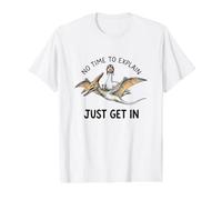 Goose n'a Pas Le Temps d'expliquer Le mème des Dinosaures T-Shirt Graphique avec Valeur, Homme, Blanc, L