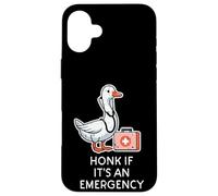Goose Nurse Honk If Emergency Funny ER Scrub Top Homme Femme Coque pour iPhone 16 Plus