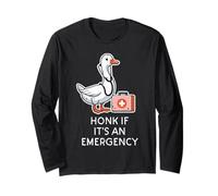 Goose Nurse Honk If Emergency Funny ER Scrub Top Homme Femme Manche Longue