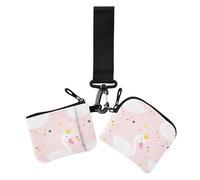Goose Peach Lot de 2 pochettes à monnaie avec fermeture éclair pour femme Motif princesse