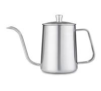 Gooseneck - Bouilloire à café pour Over - 600 ml - En acier inoxydable 304 - Long bec verseur - Avec bec étroit et bec verseur de précision - Argenté