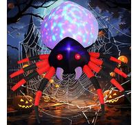 GOOSH Araignée Gonflable d'extérieur de 2,4 m de Large avec lumière Magique, décoration de Cour Gonflable avec lumières LED intégrées pour Vacances/fête/Cour/Jardin