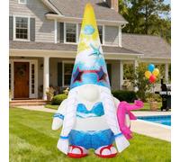 GOOSH Nains de jardin gonflables d'été de 1,5 m avec flamant rose, décorations de fête hawaïennes pour cour, piscine tropicale, maison, porche