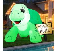 GOOSH Tortue gonflable de 1,5 m de long avec panneau de bienvenue LED intégrées pour décoration intérieure, fête, jardin, pelouse