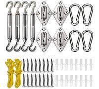 GoosWexmzl - Kit de matériel en Acier Inoxydable pour l'installation d'une Voile d'ombrage Triangulaire, carrée et rectangulaire pour Le Patio et la pelouse