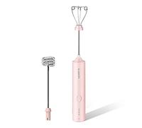 GOOTHDY Batteur à œufs Portable, mousseur à Lait Amovible Lavable avec 2 tiges de mélange, 4 Vitesses, Commande à Un Bouton, Batteur à œufs Automatique électrique