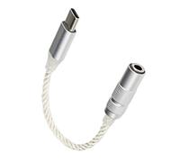 GOOTHDY Câble Adaptateur de Type C Femelle, Silver White | Cordon d ' écouteur portable pour appareils mobiles avec câble tressé en nylon robuste