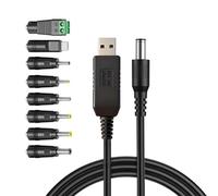 GOOTHDY Câble d ' Alimentation élévateur USB DC5, 5 mm 5 V / 9 V / 12 V, C | Avec 8 connecteurs pour le chargement d ' appareils universels, routeurs, modem, caméra, lumière LED, appareils