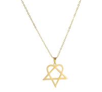 GOOTHDY Collier pendentif géométrique contemporain robuste en acier inoxydable finition dorée accessoire de tous les jours pour les tendsetters collier pendentif triangle géométrique