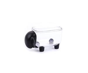 GOOTHDY Distributeur Qtip de cotons-tiges de mouton avec couvercle, Black | Rangement sur comptoir pour tampons cosmétiques, cotons-tiges, Qtip, fil dentaire, cure-dents, trombones, punaises