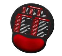 GOOTHDY Tapis de Souris Raccourci avec raccourcis Clavier, Red | Guide des raccourcis clavier de taille avec surfaces lisses pour de longues heures de saisie pour les