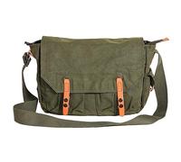 Gootium Sac à bandoulière vintage en toile pour ordinateur portable 16", vert olive