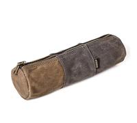 Gootium Trousse à crayons en toile cirée - Organiseur de papeterie classique avec fermeture pour stylos, crayons et accessoires - Fait à la main, Gris taupe, 8 x 2 pulgadas, Vintage