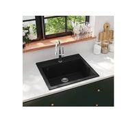 vidaXL Evier de Cuisine en Granit Bac Unique Lavabo Encastré Réversible Maison 142954