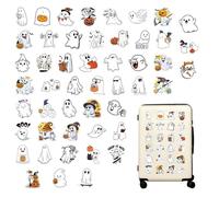 Goowafur Autocollants Fantômes - Mignons Imperméables 50 Pièces Autocollants Fêtes,Décalcomanie Cartoon pour Téléphones Mobiles Vitre de Voiture Porte Fête Gourdes Bagages Tasses