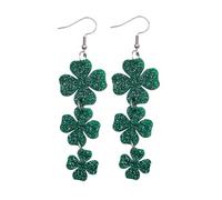 Goowafur Boucles d'oreilles St Patricks Day pour femmes, boucles d'oreilles trèfle vert | Boucles d'oreilles Shamrock pour filles,Boucles d'oreilles pendantes en acrylique à la mode irlandaise, bijoux