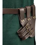 Goowafur Ceinture Porte-Fourreau | Étui Pirate réglable en Cuir | Ceinture Viking médiévale pour Chevalier Guerrier Pirate Cosplay, étui médiéval rétro, Ceinture Marron pour Hommes