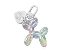 GOOWEAYY Porte-clés en forme de chien en forme de ballon en gelée pour femme et fille - Pour sac à main, sac à main, clés de voiture, accessoires pour clés de voiture, 5,1 cm, Blanc fluorescent, 5 cm