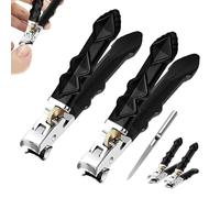 Goowebs Orthocoup, Goowebs Ortho Coup, Clipmaster Pro - Large ouverture de mâchoire, long manche for personnes âgées, coupe-ongles ultra tranchant en acier inoxydable (Flat Mouth*2)