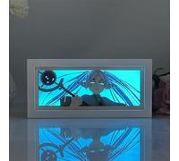 Gooyeh Anime Light Box Frieren: Beyond Journey's End Lampe, Manga RGB multi-couleurs, Lumière de nuit sculptée à la main, Anime Peripherals Paper Sculpture Lamp, Lampe décorative de bureau