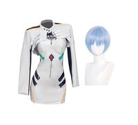 Gooyeh Costume de cosplay Ayanami Rei pour femme Asuka Langley Soryu Cosplay avec perruque Anime Vêtements de moto Robe Jeu de rôle pour Halloween Carnaval Partie