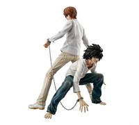Gooyeh Death Note Figurine Anime Light Yagami & L Figurine PVC Statue Modèle Statue d'anime Décoration d'intérieur Collection Death Note Cadeau pour Les Fans 20 cm
