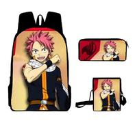 Gooyeh Fairy Tail Sac à dos - Jeu d'anime Boîte à crayons Sac à bandoulière, Lucy Heartfilia, Erza Scarlet, Sac à dos de jour, cartable, sac à dos pour étudiants, 3 pièces, Type 1, 40 * 30 * 13 cm