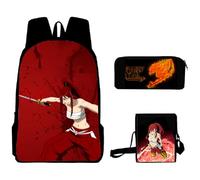 Gooyeh Fairy Tail Sac à dos - Jeu d'anime Boîte à crayons Sac à bandoulière, Lucy Heartfilia, Erza Scarlet, Sac à dos de jour, cartable, sac à dos pour étudiants, 3 pièces, Type 10., 40 * 30 * 13 cm