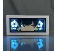 Gooyeh Lampe Anime Isagi Yoichi/Chigiri Hyoma, Lampe d'ombre Manga RGB multi-couleurs, Lumière de nuit sculptée à la main, Anime Peripherals Paper Sculpture Lamp, Lampe décorative de bureau