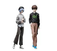 Gooyeh Lot de 2 figurines Ikari Shinji et Ayanami Rei - Modèle anime - Décoration de bureau - Cadeau d'anniversaire - 23 cm