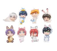 Gooyeh Lot de 8 figurines d'action Blue Lock Chigiri Hyoma/Seishiro Nagi/Bachira Meguru/Isagi Yoichi/Rin Itoshi endormi manga statue modèle ornement cadeaux de collection, 8 cm
