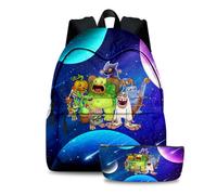 Gooyeh My Singing Monsters Sac à dos 2 pièces pour l'école et l'école - Ensemble sac à dos pour garçons et filles - Trousse pour étudiants, Type 7., 40*30*17cm