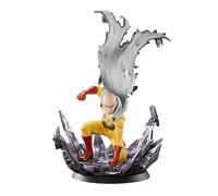 Gooyeh One Punch Man Figurine d'anime Saitama - Figurine de dessin animé accroupi - Statue - Objets de collection - Jouet d'anime - Ornements de bureau - 28 cm