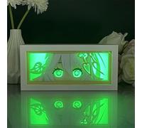 Gooyeh Raiden Ei Lampe, Yae Miko Anime Led Light Box Veilleuse, Xiao, Lampe d'ombre Manga multi-couleurs, Anime Peripherals Paper Sculpture Lamp, Lampe Décoration de Bureau