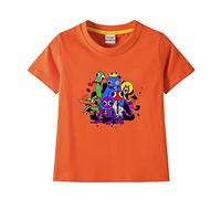 Gooyeh Rainbow Friends T-shirt d'été imprimé pour enfants en coton à manches courtes pour garçons et filles T-shirt ample col rond décontracté pour enfants, Type 3, 120 cm